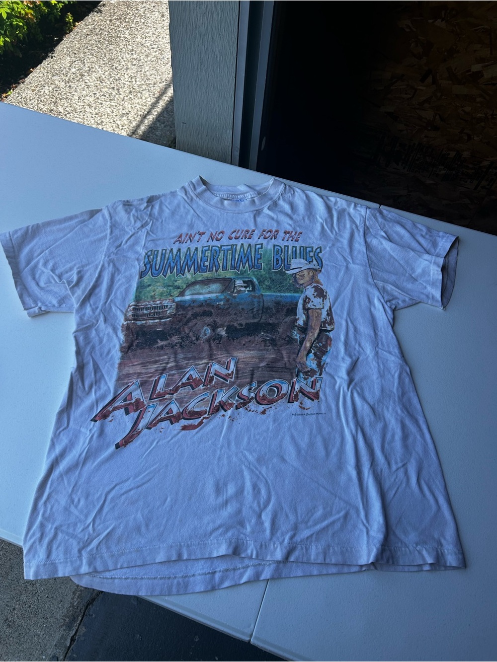 Alan Jackson 'Summertime Blues' Graphic Tee - White vintage 90s